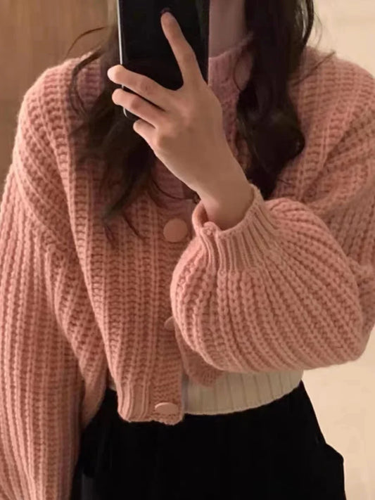 Short Knit Poncho Cardigan