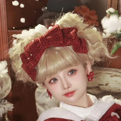Burgundy Lolita Christmas Dress Set