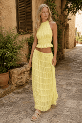 2Piece Skirt Set for Women Lace Up Back Tank Tops Tie Up High Waist Long Skirts Outfits Fairy Vacation Cottagecore Lace Dress