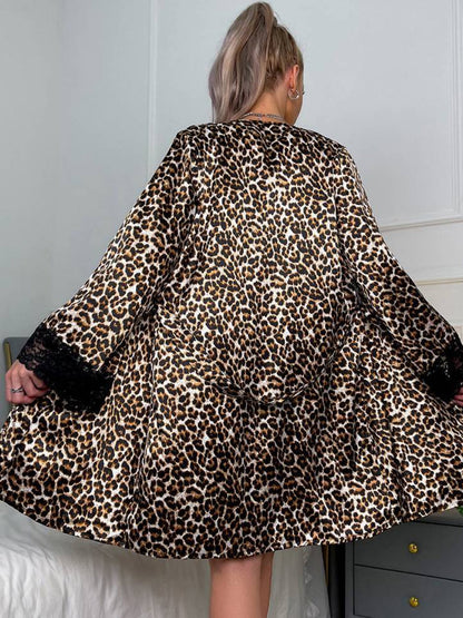 Lace Stitching Printed Pajama Set