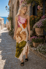 Asymmetrical Neck Relaxed Vacation Dress
