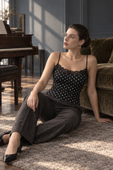 Solid Lace Square Neck Fitted Cami