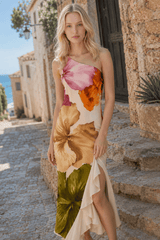 Asymmetrical Neck Relaxed Vacation Dress
