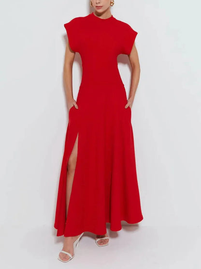 Elegant Fitted Slit Maxi Dress