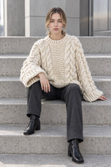 High Neck Wide Long Sleeve Loose Sweater