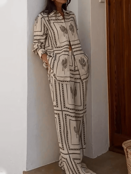 Abstract Geometry Print Outfit