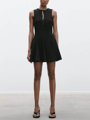 Elegant Bow Detail Triangle Hem Dress