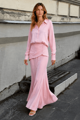 Elegant Creative Street Style Solid Long Sleeve Shirtdress Two Piece Set