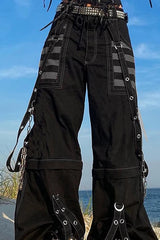 Gothic Wide Leg Cargo Jeans Grey / S