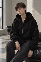 Reversible Leopard Print Zip Loose Vintage Hoodie