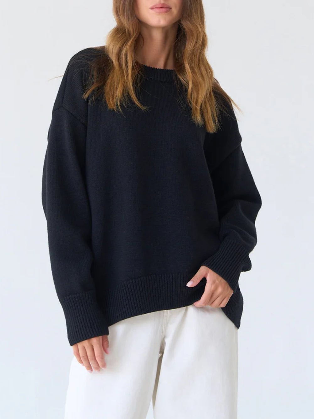 Casual Crewneck Knit Sweater