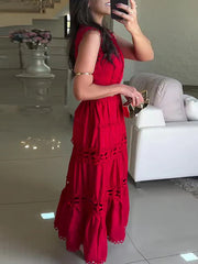 Lace Trim Hollow Out Dress