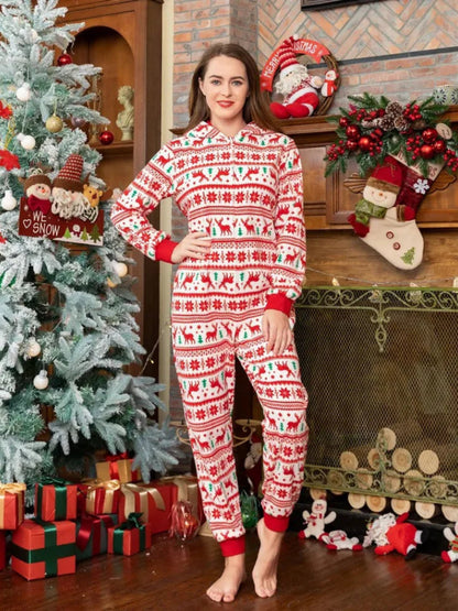 Christmas Elk Hooded Family Onesie