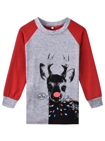 Plaid Deer Print Christmas Family Pajama Set