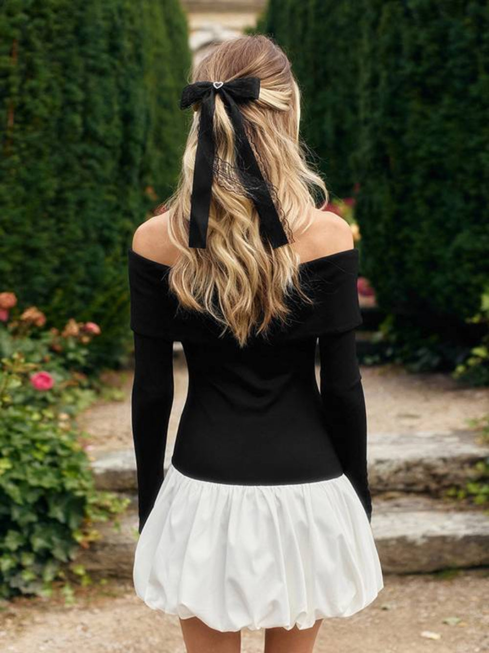 Off-Shoulder Ruffled Hem Mini Dress