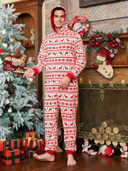Christmas Elk Hooded Family Onesie
