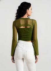 Aesthetic Vintage Mesh Sheer Top