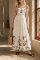 Backless Pleated Floral Dress