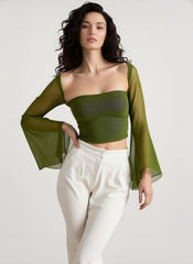 Aesthetic Vintage Mesh Sheer Top