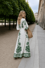 Printed Long-Sleeve Boho Dress