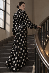 Vintage Polka Dot Sash Maxi Dress