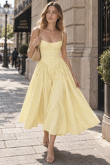 Elegant Vintage Satin Halter Maxi Prom Dress