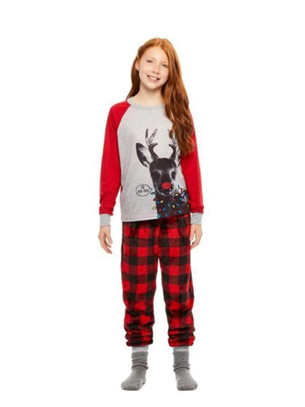 Plaid Deer Print Christmas Family Pajama Set