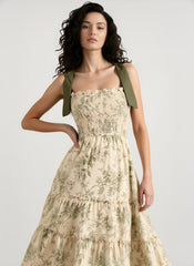 Spaghetti Strap Floral Maxi Boho Dress