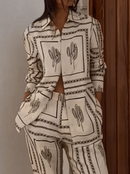 Abstract Geometry Print Outfit
