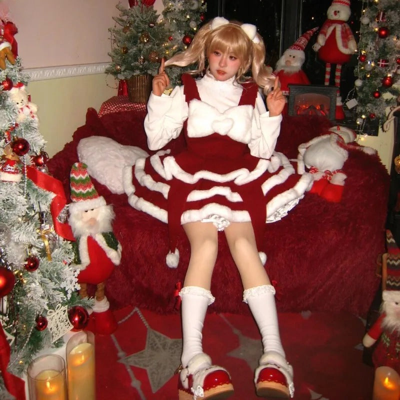 Red Lolita Christmas Two-Piece Set