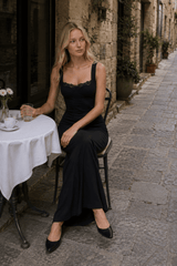 Lace Trim Strapless Bodycon Maxi Dress