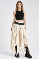 Asymmetrical Lace Bodycon Maxi Skirt
