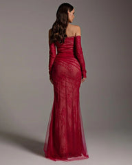 Sparkle Net Pleated Mermaid Dress