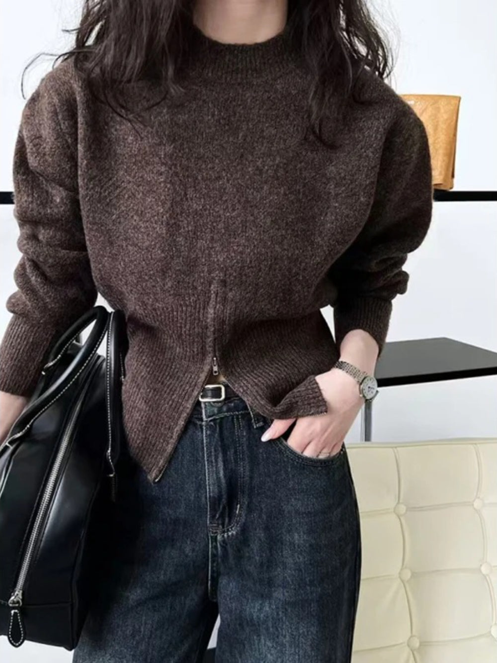 O-neck Slim Fit Knitted Sweater