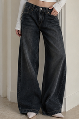 Slim Fit Low Waist Denim Cargo Pants
