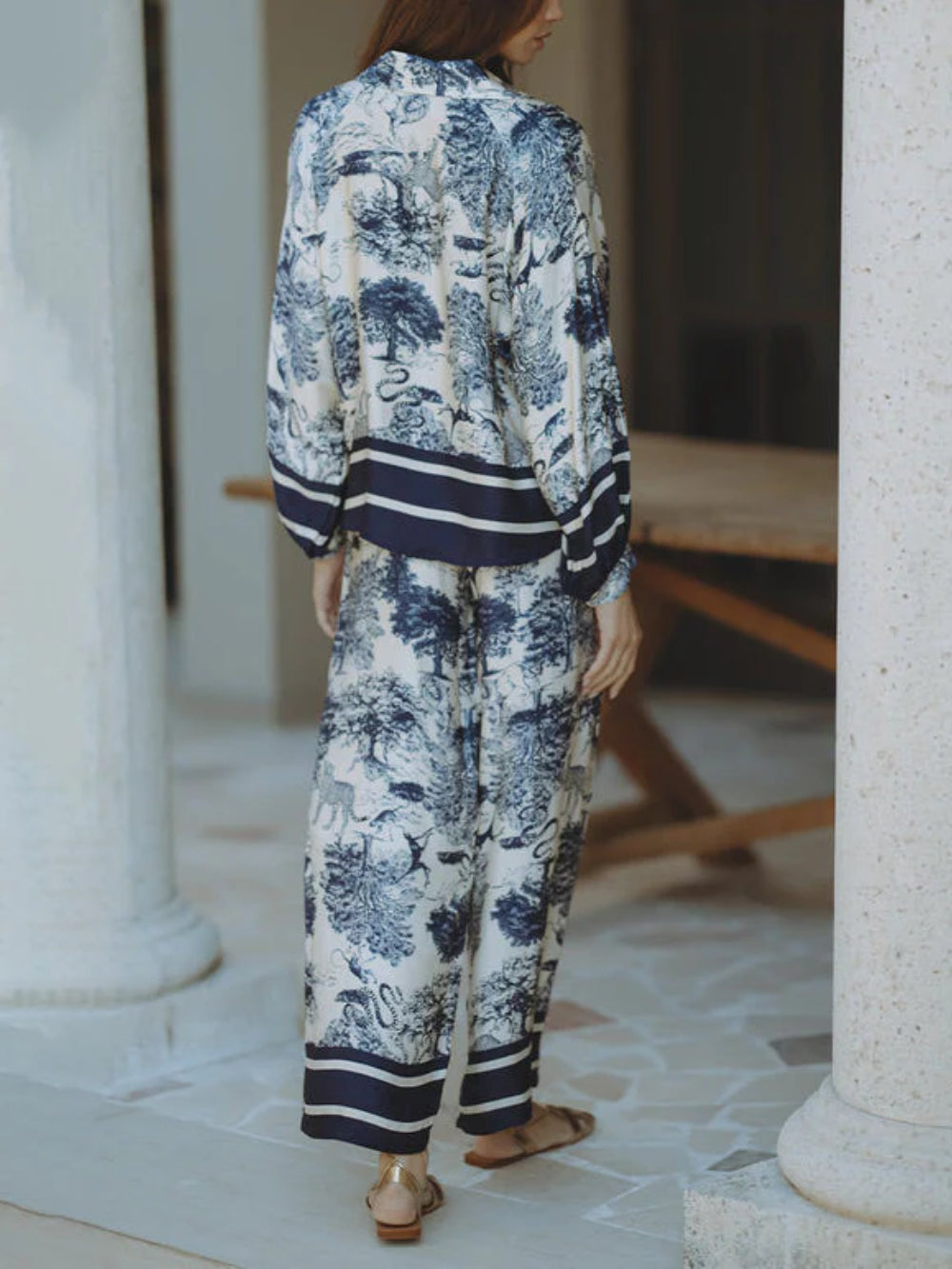 Satin Jungle Floral Print Set