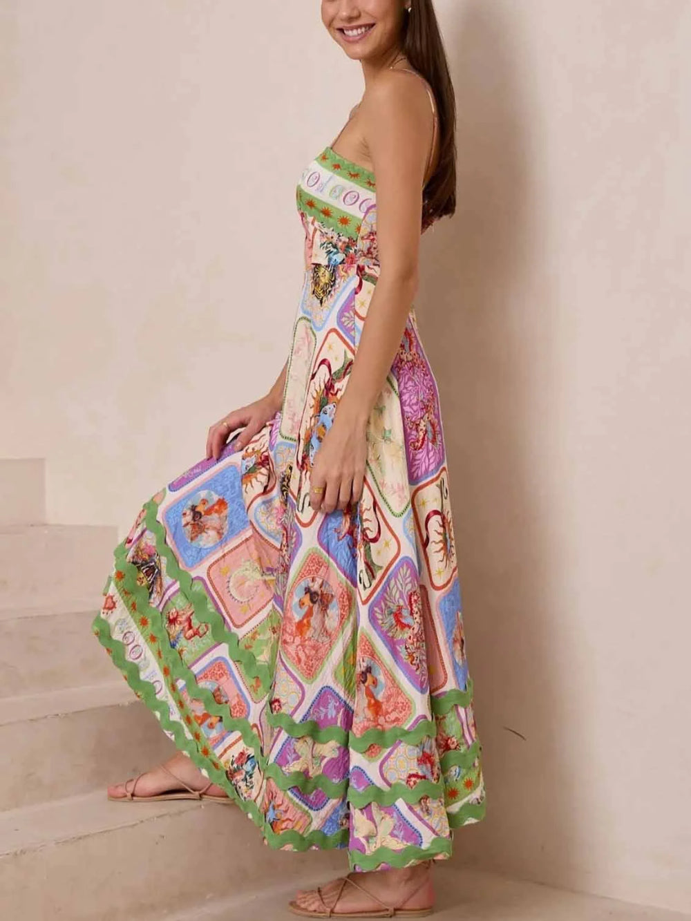 Strappy Floral Resort Sleeveless Lace Dress