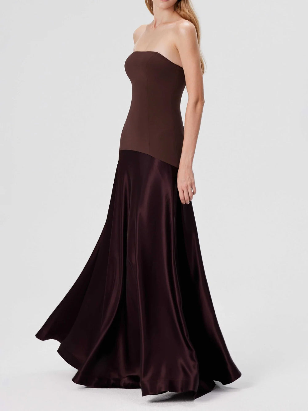 Strapless Sleeveless Fitted Solid Dress