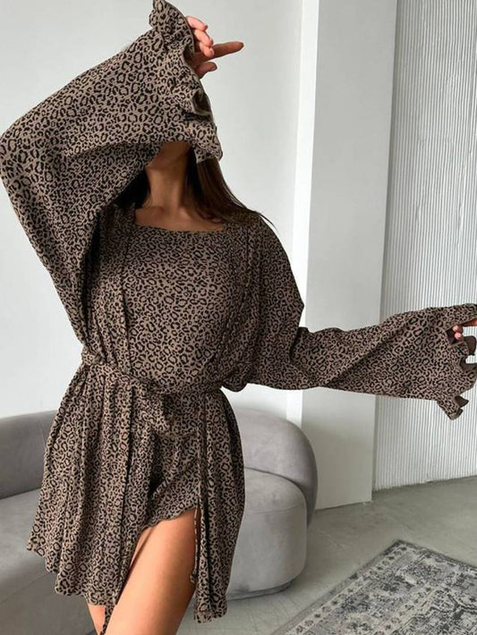 Leopard Ruffled Cami Shorts Set