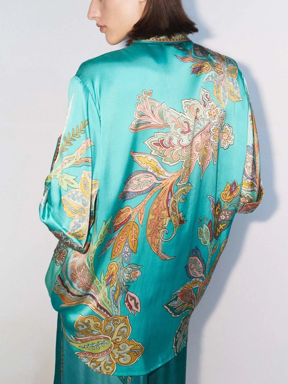 Satin Floral Print Loose Top