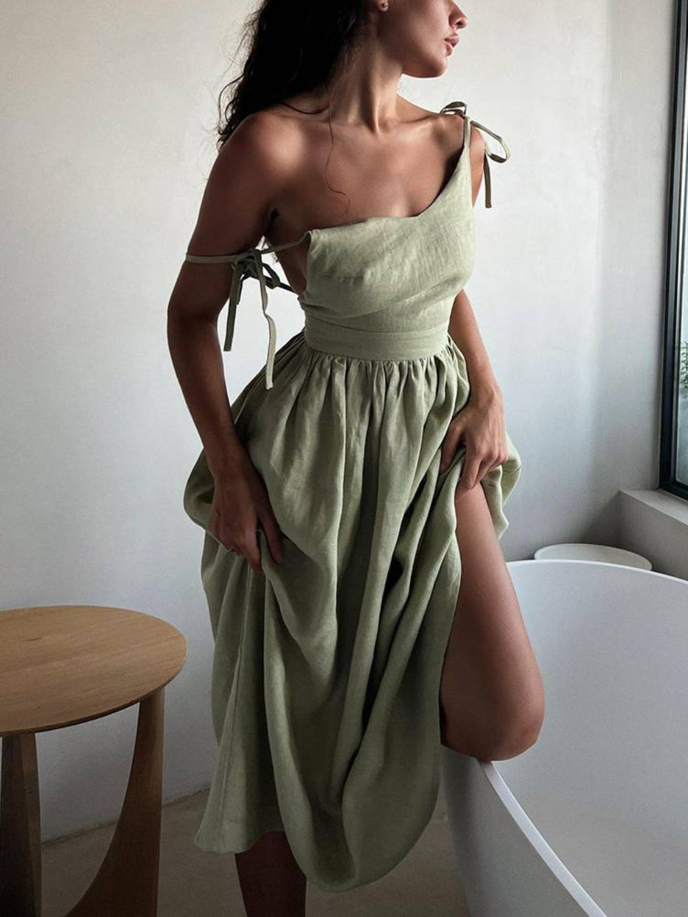 Elegant Sexy Strap Backless Midi Dress