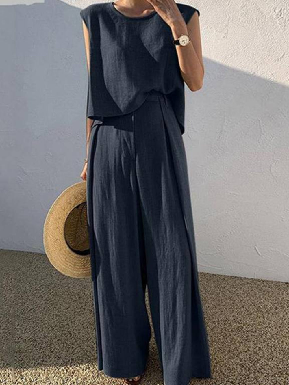 Loose Fit Two Piece Pants Set