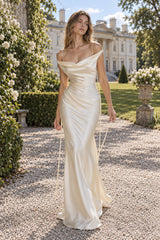 Spaghetti Strap Satin Fashion Maxi Dress