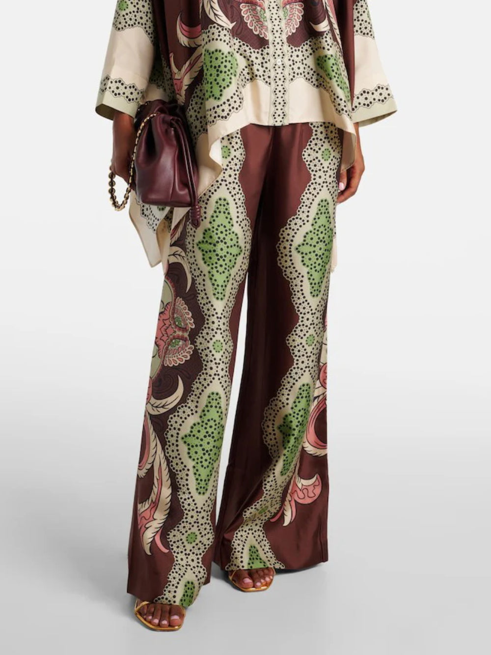 Retro Floral Wide-Leg Pants