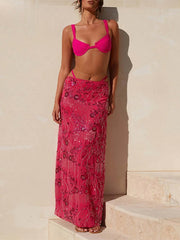Beaded Sequined Long Skirt
