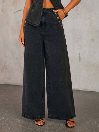 Minimalist Denim Wide Leg Pants