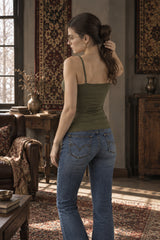 Y2K Lace Trim Sequin Cami Top