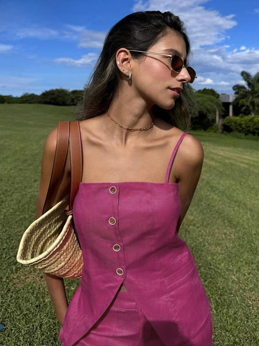 Cotton Tank Wide Leg Set