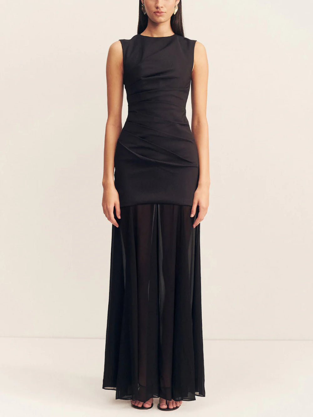 Vintage Black Mesh Tank Dress