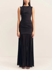 Vintage Black Mesh Tank Dress